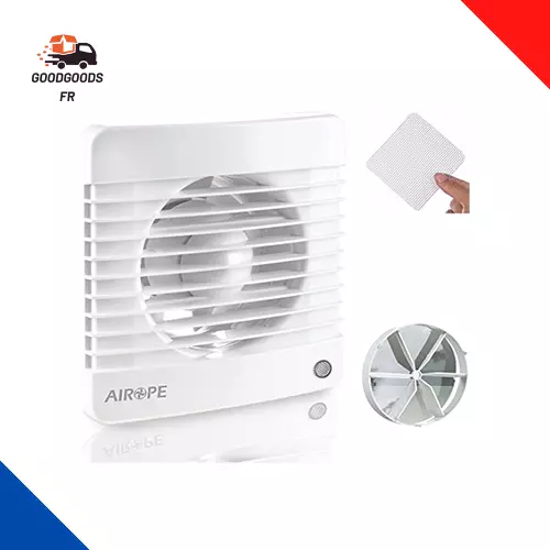 100 Mm Ventilateur, Extracteur D'Air,Vmc,Avec Clapet Anti-Retour + Moustiquaire