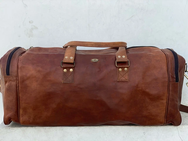 Sac De Nuit Vintage Carlton – Cabine, Toile Verte, Compartiments (pas De Bandoulière)