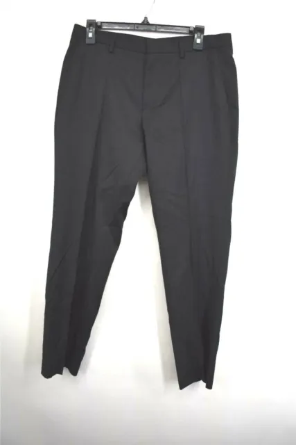 Hugo Boss Men Huge 6 Genius 5 Suit Pants Black Zip Fly Business Trousers 33x28.5