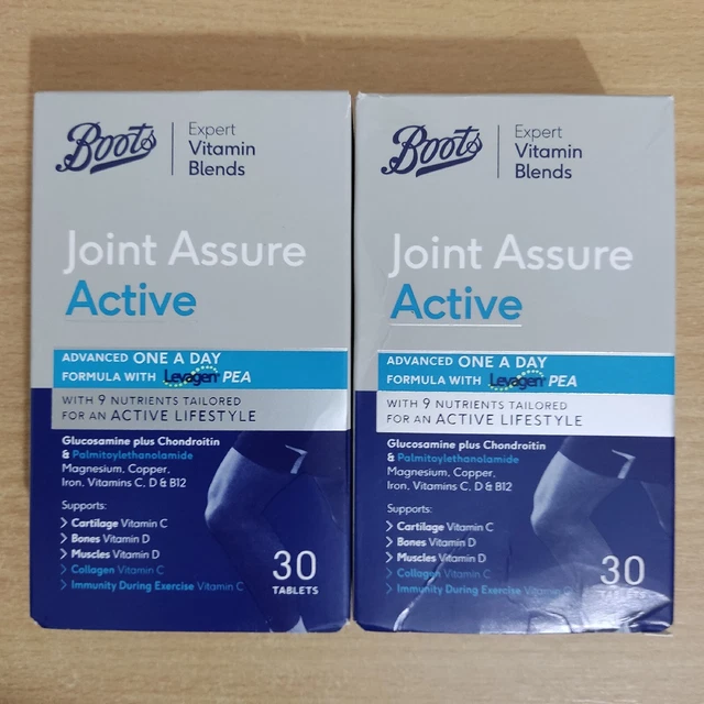2X BOOTS JOINT Assure Active Glucosamine Plus Chondroitin 30 Tabs BBE 05/2023 £7.99 PicClick UK