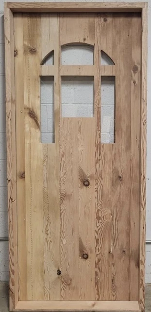 Rustic reclaimed solid Doug Fir door glass U choose dimension storybook square