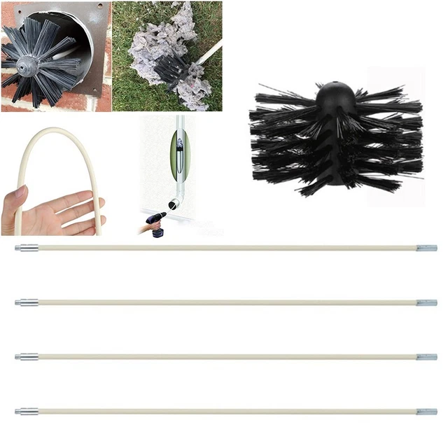 Cheminée Brosse Kit Poêle Intérieur Mural Balayage Flexible Barres Utile En