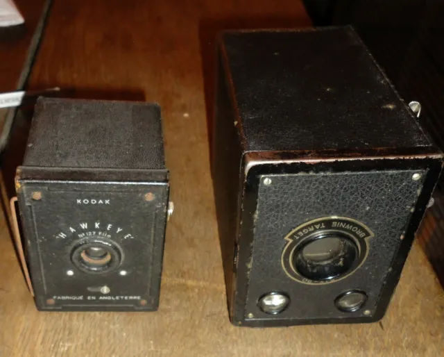 2 Appareil photo Kodak ancien Brownie Target six 20 et Hawkeye N 127
