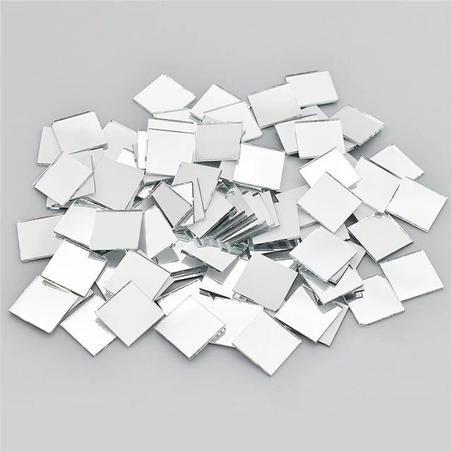 Mirror Stickers Self-adhesive Small Square Tiles Wall Sticker 1.2mm 100PCS