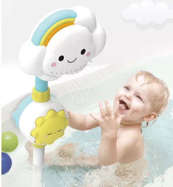 Kind Baby Badespielzeug Regenbogen Wolke Wasserspray Dusche Badezimmer Badewanne