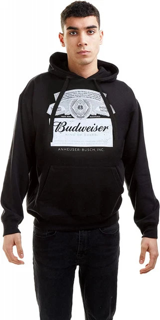Budweiser Label Hoodie Sweatshirt à Capuche Homme XXL, Noir