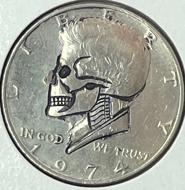 1974 Hobo Skull Kennedy Half Dollar 10