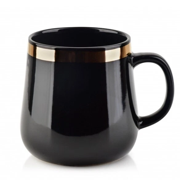Becher PORZELLAN Tasse Teebecher Kaffeebecher Schwarz AFFEK DESIGN DALIA 500 ml