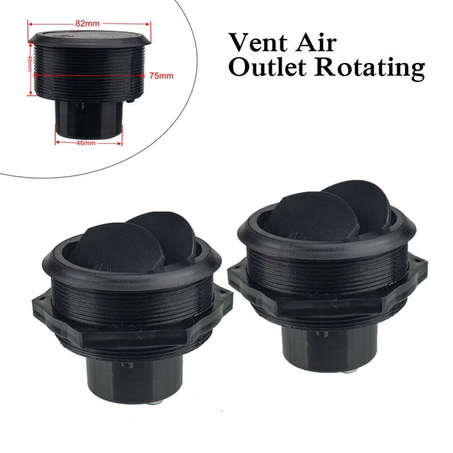 Pair 46mm Car Vent Air Outlet Rotating Round Ceiling Universal For RV ATV A/C