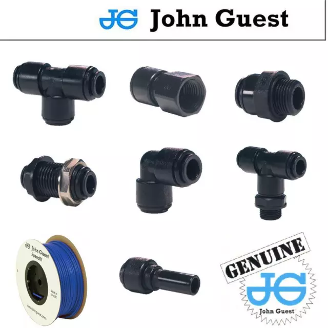 8MM JOHN GUEST GENUINE PUSH FIT Pneumatic Fittings, Water, Air, Filter Pump  Pipe £3.49 - PicClick UK