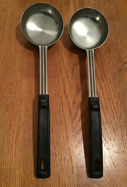 Vollrath 6 oz 177 ml Solid Spoodle Black Nylon Handle SS USA Lot of Two (2)