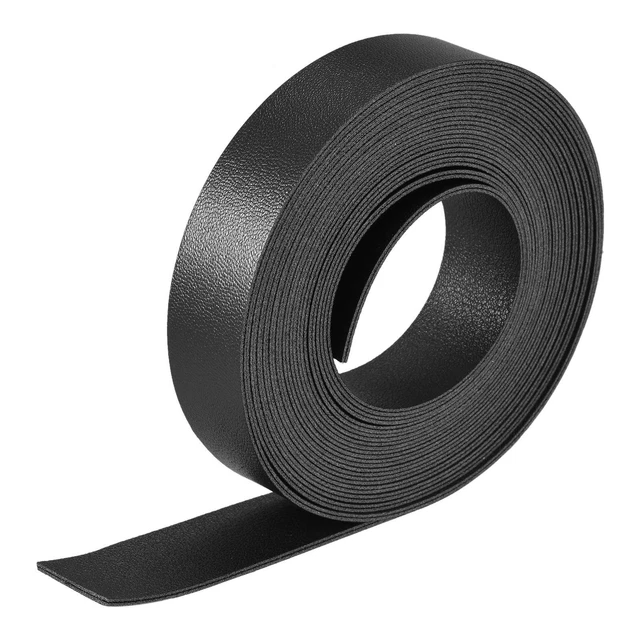 Imitación Cuero Tira Cuero Correa Doble Cara 300cm x 2cm Negro para DIY Bolsos