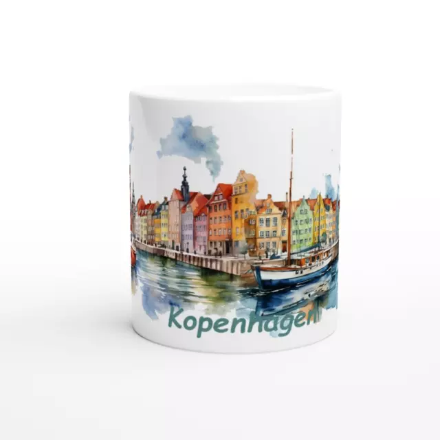 Klassische Kaffeetasse Keramik Kopenhagen Aquarell 325 ml Becher