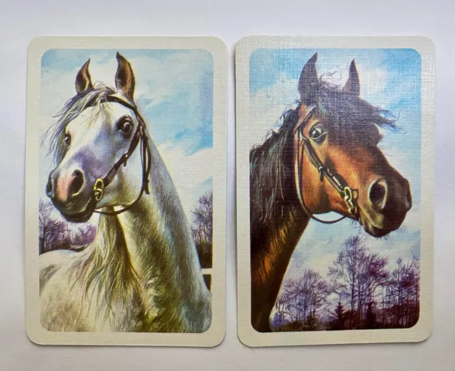 Swap Card / Playing Card Pair of Two Horses