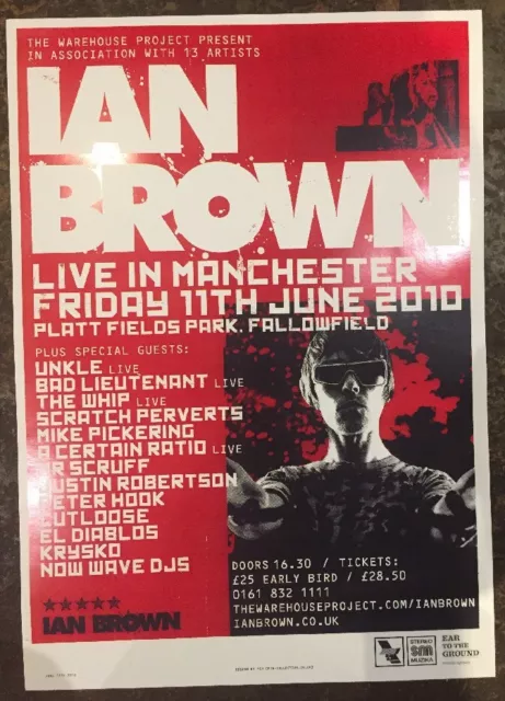 Ian Brown / Unkle Etc.. Rare Manchester gig poster, June 2010