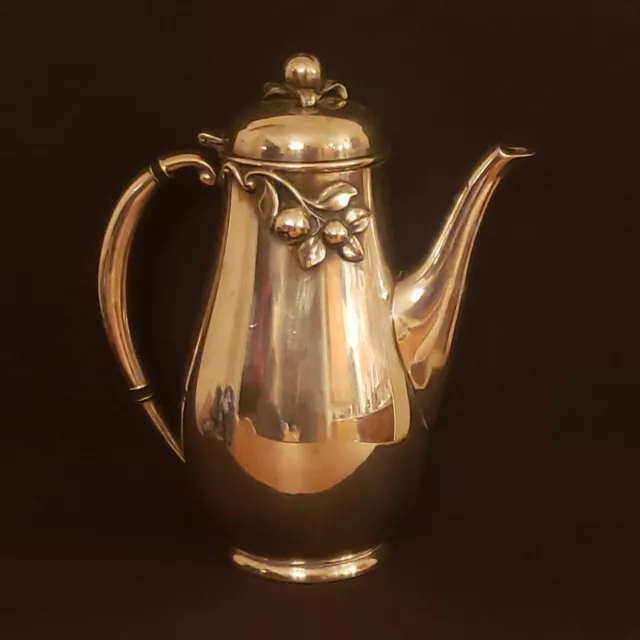 International Silver Co Coffee Pot Silver Plated Apple Blossom Wilcox Tea Servic