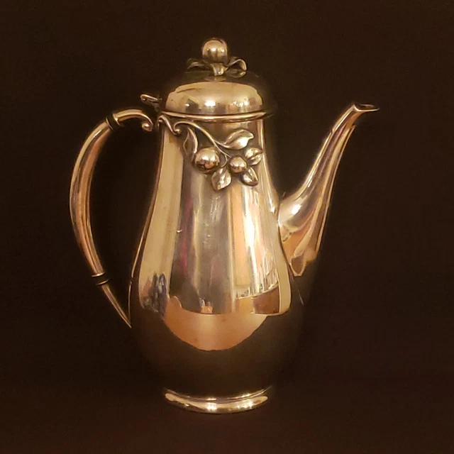 International Silver Co Coffee Pot Silver Plated Apple Blossom Wilcox Tea Servic