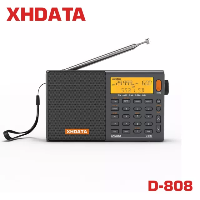 XHDATA D-808 Portable Radio FM stereo/SW/MW/LW/SSB Air Band Multi Band Receiver