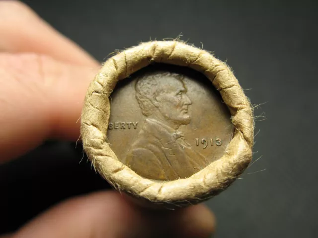 ESTATE COINS! LINCOLN CENT PENNY ROLL 1913-P WHEAT CENT /INDIAN REVERSE ENDS 3vv