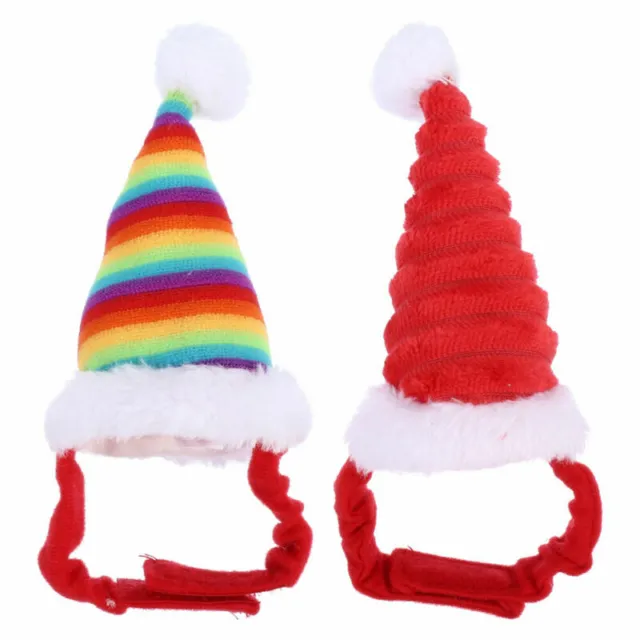 2pcs pet christmas hat decoration Guinea Pig Outfits Dog Christmas Hat