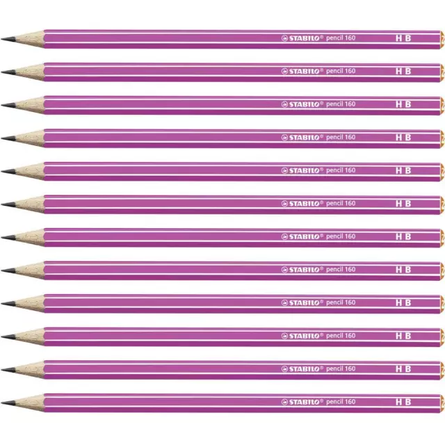Bleistift STABILO pencil 160 in pink 12er Pack Härtegrad HB Sechskant Schule