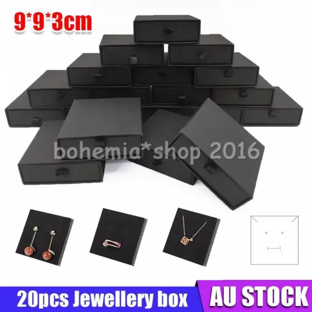 20x Jewelry Gift Boxes Cardboard Box for Necklaces Bracelets Rings Earrings NEW