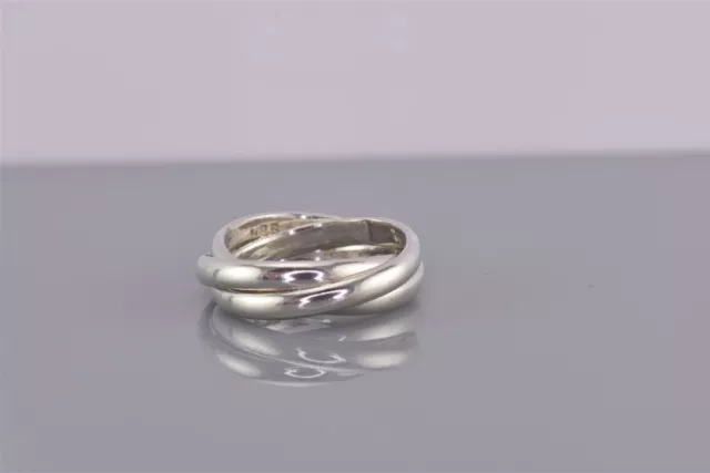 Taxco Sterling Silver Triple Trinity Rolling Interlocking Band Ring 925 Sz: 5