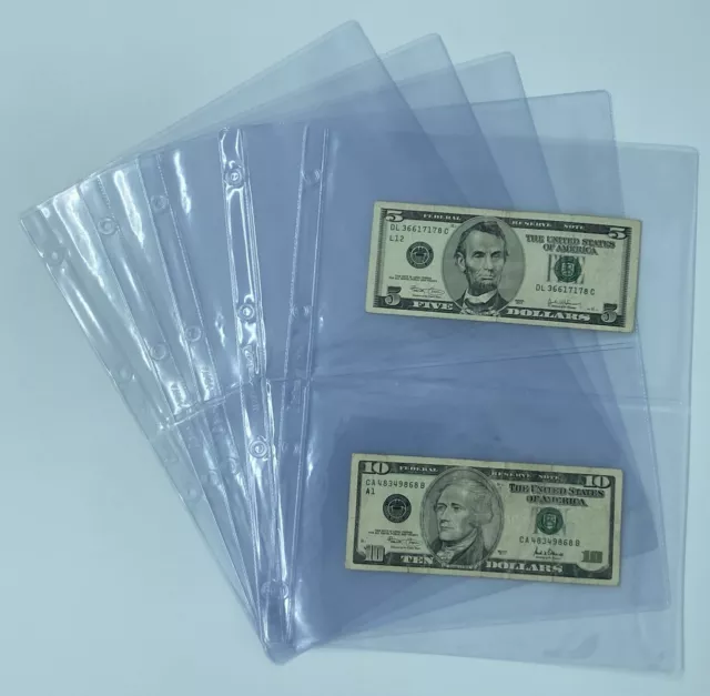 Lot De 10 Feuilles Format A4 2 Cases Pour Buvards Billets Divers - Rangement