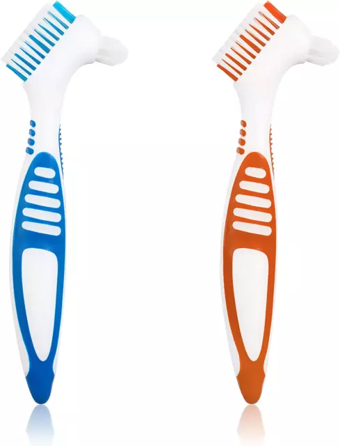 2-Pack Denture Cleaning Brush Set- Premium Hygiene Denture Cleaner Set for Dentu