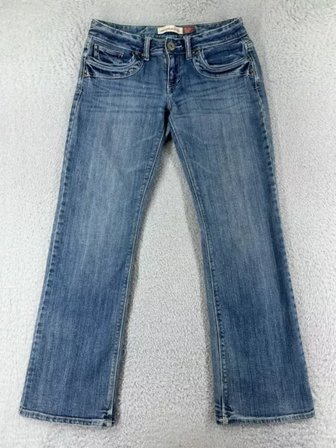 Aeropostale Pants Womens 7 Blue Denim Jeans Hailey Skinny Flare Cotton Blend