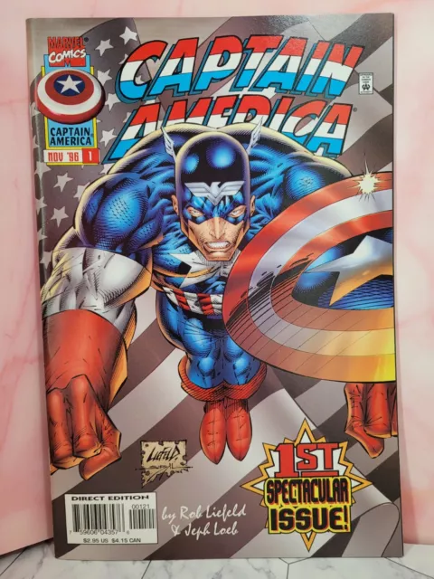 Captain America Vol. 2 #1- 1996, CVR B Rob Liefeld, Jeph Loeb, Marvel, VG/FN!