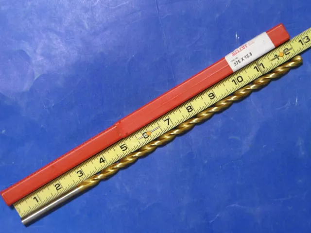 .375" x 12.5"  MELCUT  TOOLS  SOLID  CARBIDE  COOLANT  FED  DRILL TIN  COATED