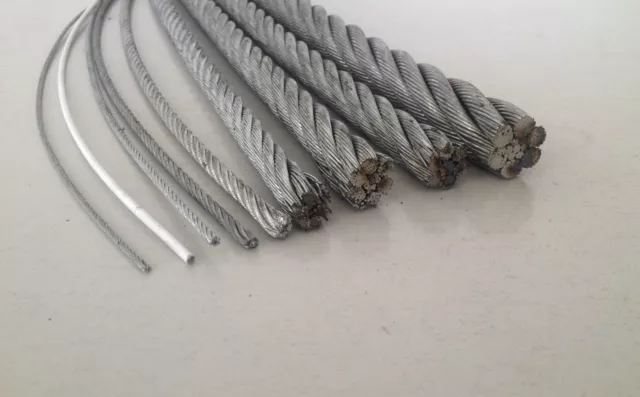 Galvanised Steel Metal Wire Rope Cable Heavy Duty 1.5, 2, 3, 4, 5, 6, 8, 10mm +