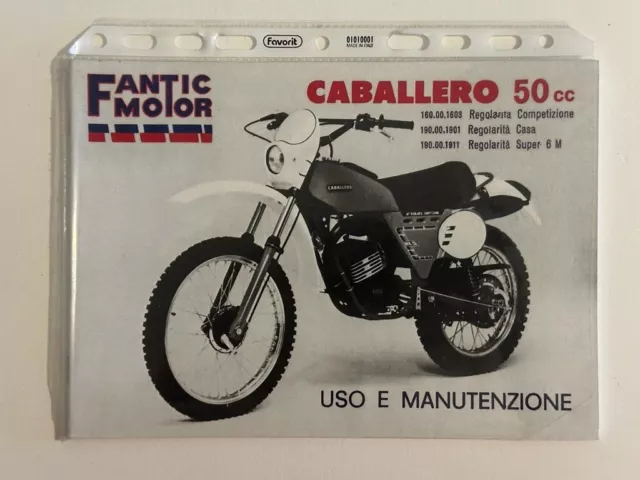 Libretto uso e manutenzione Fantic Motor CABALLERO 50 cc