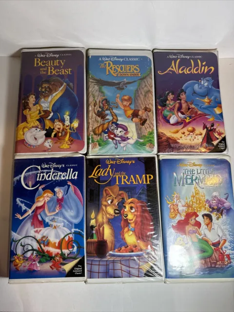 LOT OF 6 WALT Disney Black Diamond VHS VIDEO TAPES MOVIES CLASSICS VTG