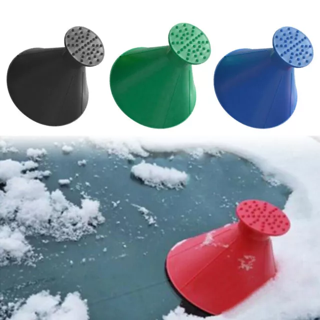 2X Car Windshield Ice Snow Remover Scraper Tool Magical Shaped Round Funnel Cone
