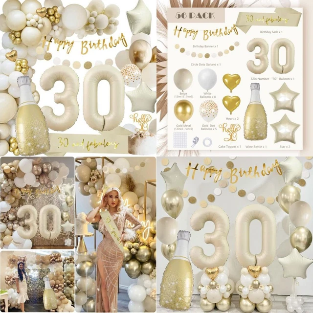 Striscione Glitterato Oro Per 30° Compleanno O Anniversario - Decorazione Festa, 1.3 Metri - Foto 8