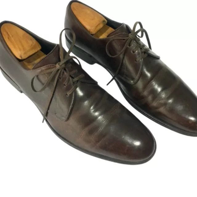 Dolce & Gabbana Brushed Leather Lace-Up Derby Shoes in Brown US 9.5