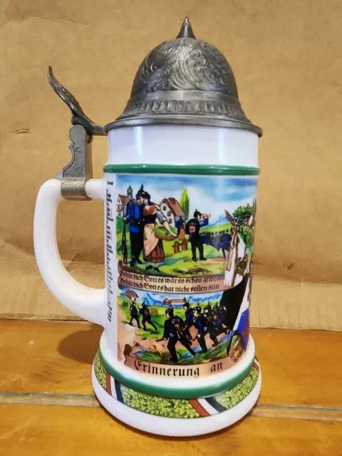 Milk Glass German Beer Stein BMF