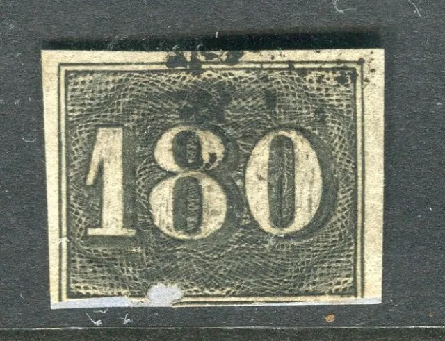 BRAZIL; 1850s early classic Numeral issue Imperf used 180r. value