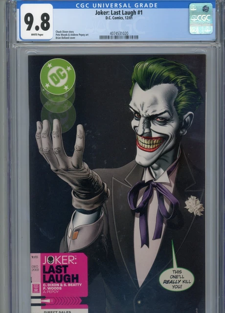 Joker Last Laugh #1 Mt 9.8 Cgc White Pages Dixon Story Bolland Cover Woods Art