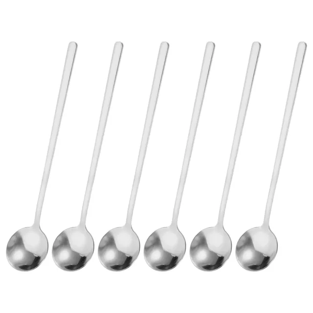 6Pcs 6" Stainless Steel Espresso Spoons Mini Coffee Spoon Teaspoon, Silver
