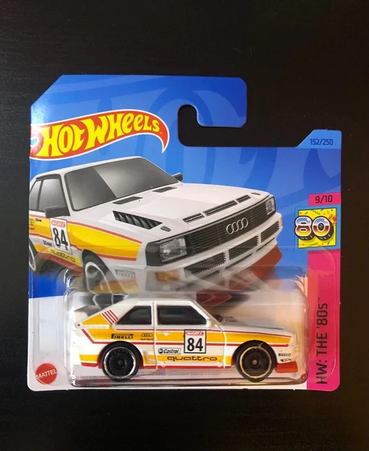 Hot Wheels – ´84 Audi Sport Quattro – Rally Champs 1/5 – Short Card – Mit Michelin, Bilstein & Hella-Logo – Mattel 2022 – Detailreicher 1:64 Klassiker