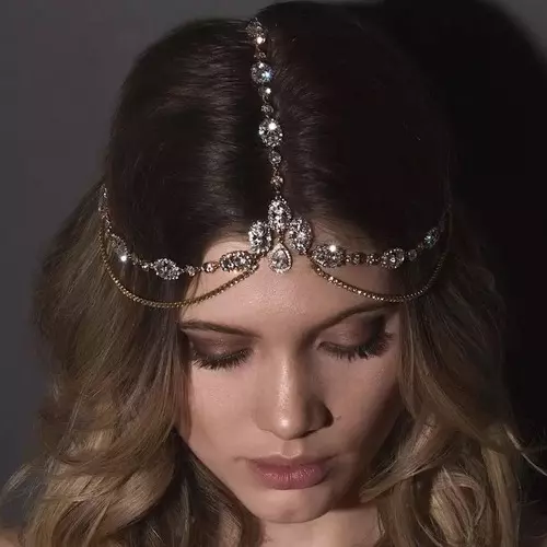 Crystal Headband Hair Chain Headpiece Rhinestone Waterdrop Chain Hair Jewelry