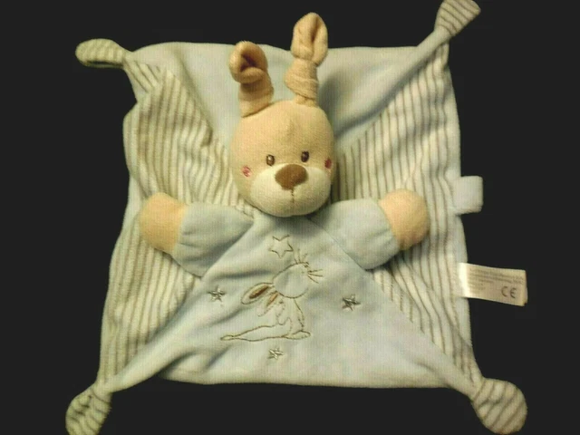245/ doudou plat lapin bleu rayé étoile argent SIMBA TOYS KIABI (7 dispo)