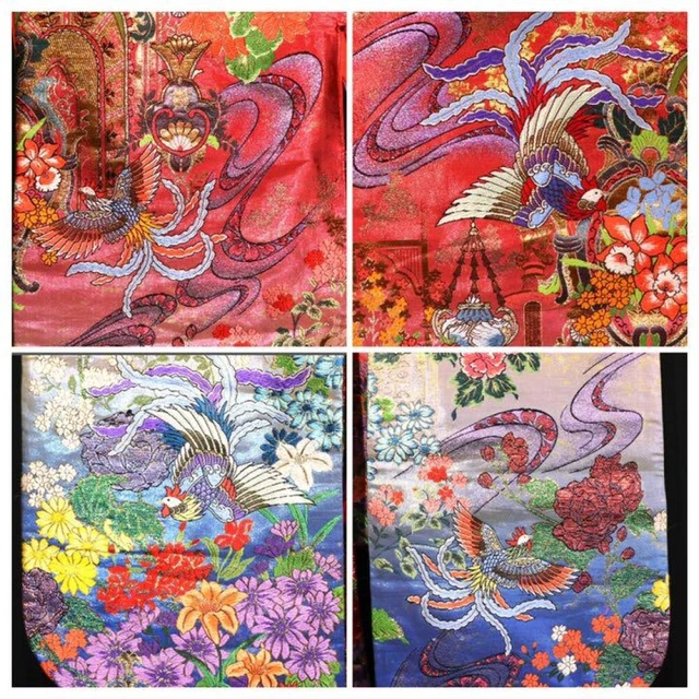 Japanese Kimono Uchikake Luxurious Wedding Pure Silk Phoenix Gold Silver japan 10