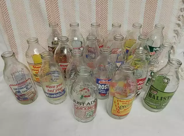 Vintage bedruckte Anzeige Deko Milchflaschen, Milchkamm, unigate