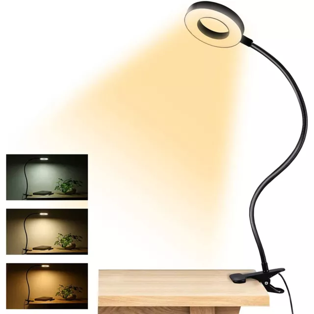 Dimmbar LED Schreibtischlampe Klemmleuchte Leselampe Flexibel Tisch-Lampe DC5V