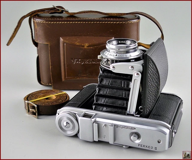 Voigtländer Perkeo II Color Skopar 3,5/80 Appareil Photo à Soufflet 6x6 Film 120