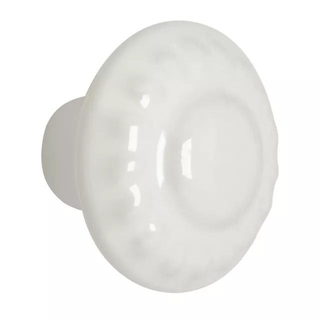 Ceramic Residential Mushroom Cabinet Knob 1-3/8 Diameter White - pack of 25